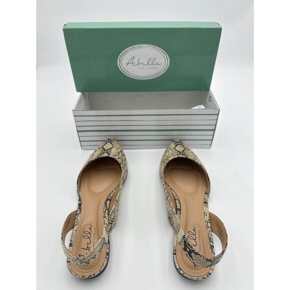 Abella True Comfort Women’s Quartz Slingback Flats Snake Print Size 7.5M w/ Box - Picture 1 of 5